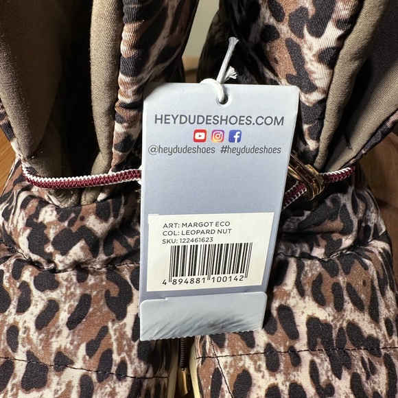 Hey Dude Margot Eco Leopard Winter Lightweight Ankle Boots Womens Size 8 NEW - Picture 5 of 6